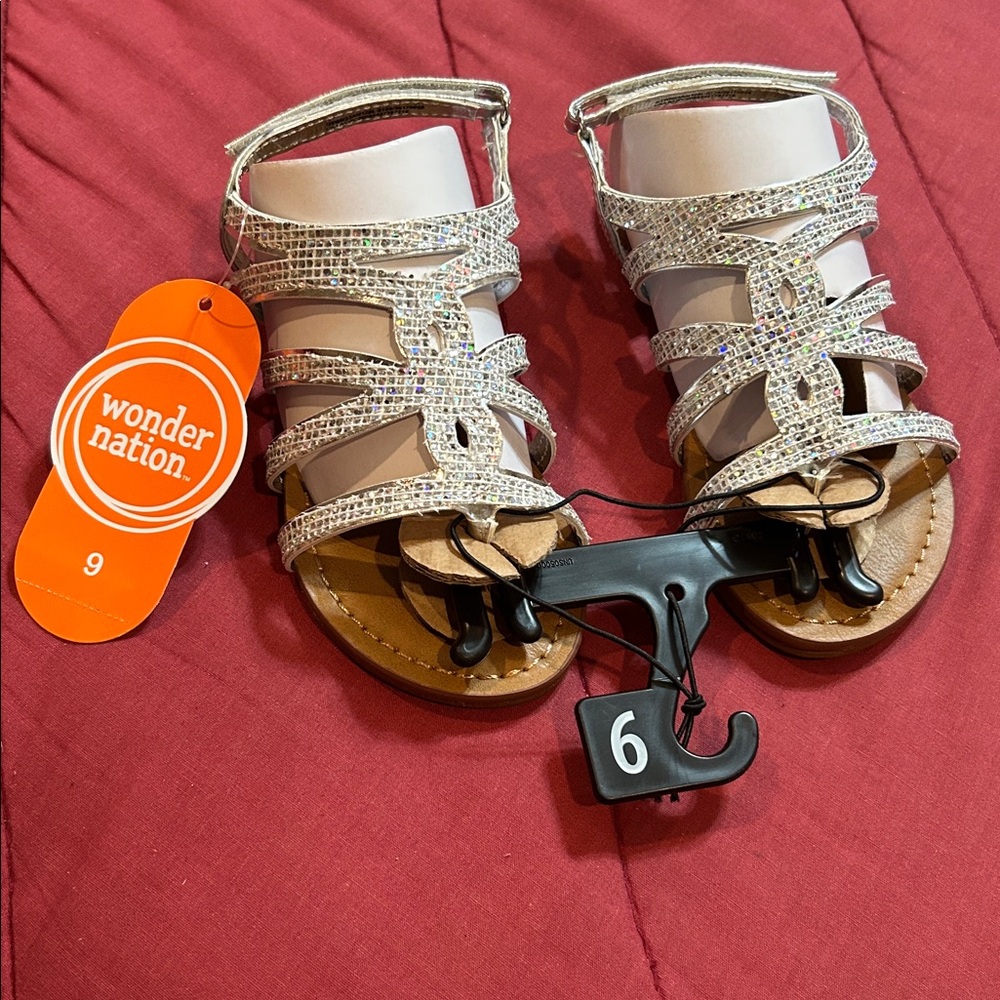 Silver Sparkle - Sz 9 Girls Sandals